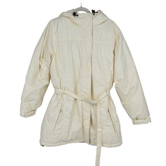 Lands’ End Women’s Goose Down Puffer Parka Jacket Coat Size 1X Pale Yellow Outdo - Picture 1 of 14